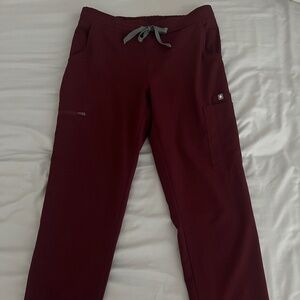 Figs Burgundy Yola Skinny Scrub Pants XSP